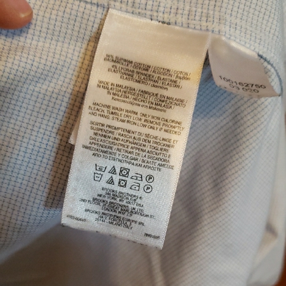 Brooks Brothers Blue Microcheck Dress Shirt - Picture 3 of 6